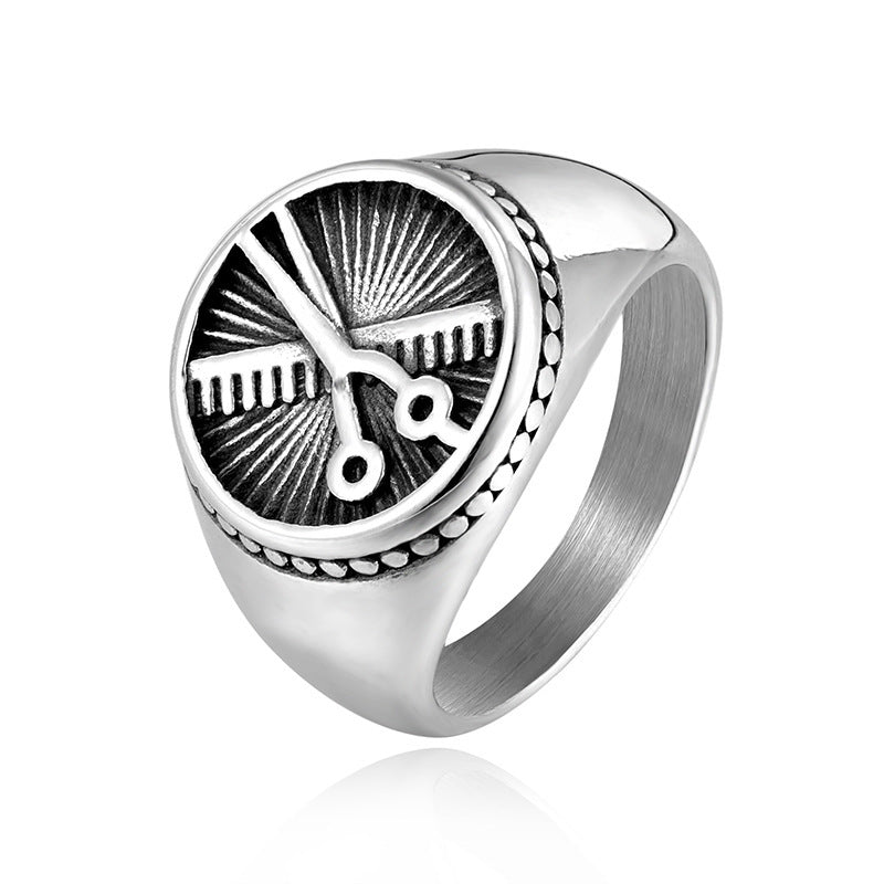 European And American Simple Titanium Steel Men's Ring