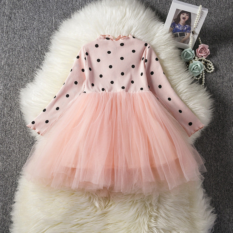 Baby Girls Long Sleeve Tutu Lace Dress – 1st Birthday & Christening Gown