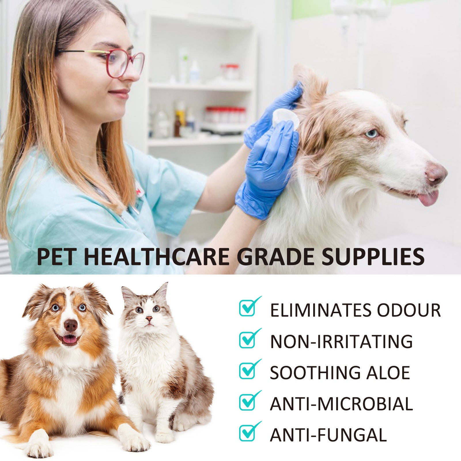 Pet Ear Cleaning Liquid – Ear Mite Removal for Dogs & Cats