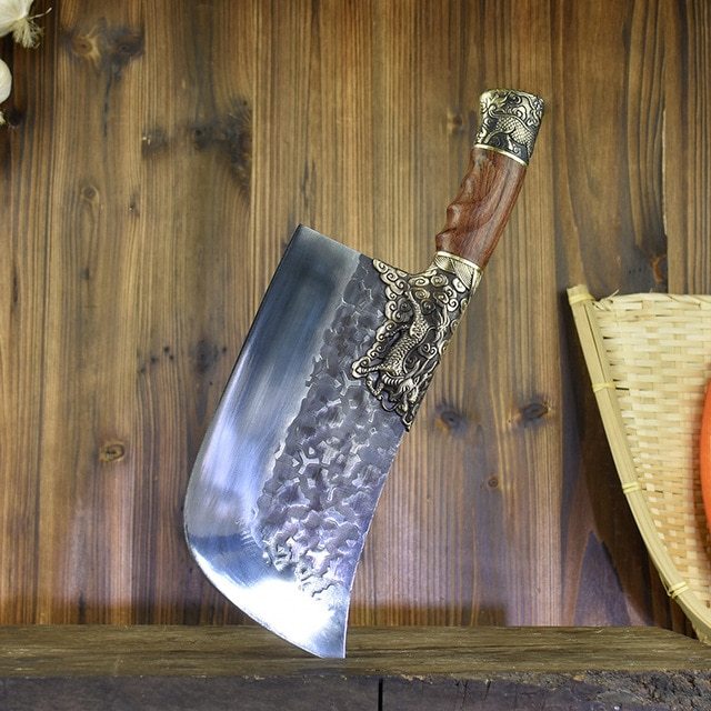 Hand-forged Bone Chopping Knife – Dual-Use Ghost Hand Made Chef Knife