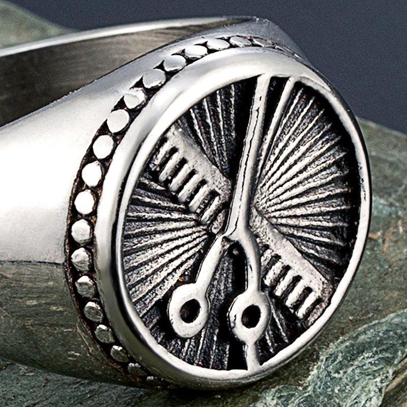 European And American Simple Titanium Steel Men's Ring