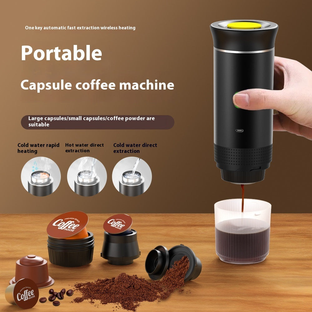 3-in-1 Electric Coffee Grinder & Espresso Maker – Portable Travel Coffee Machine