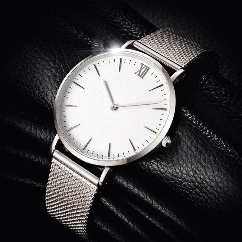 Simple Classic Ultra-thin Roman Scale Steel Mesh Watch