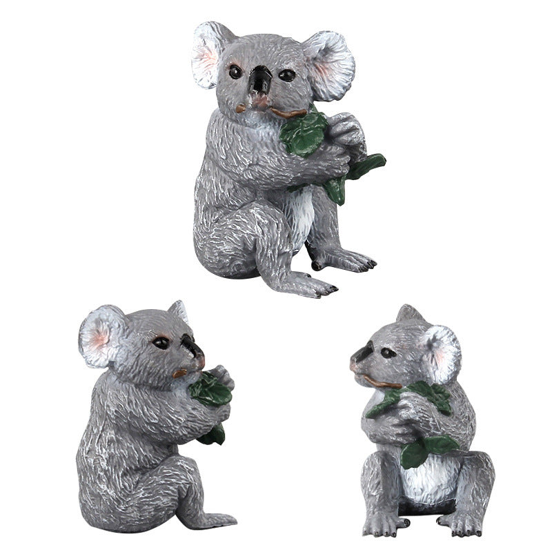 Simulation Solid Holding Leaf Kaola Koalas Australian Wildlife Model Hand Office