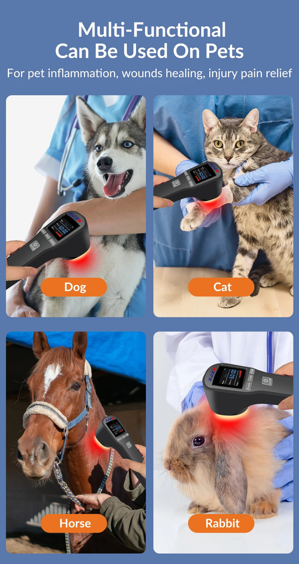 Deep Tissue Cold Laser Therapy Device – Pain Relief for Horses, Dogs & Cats