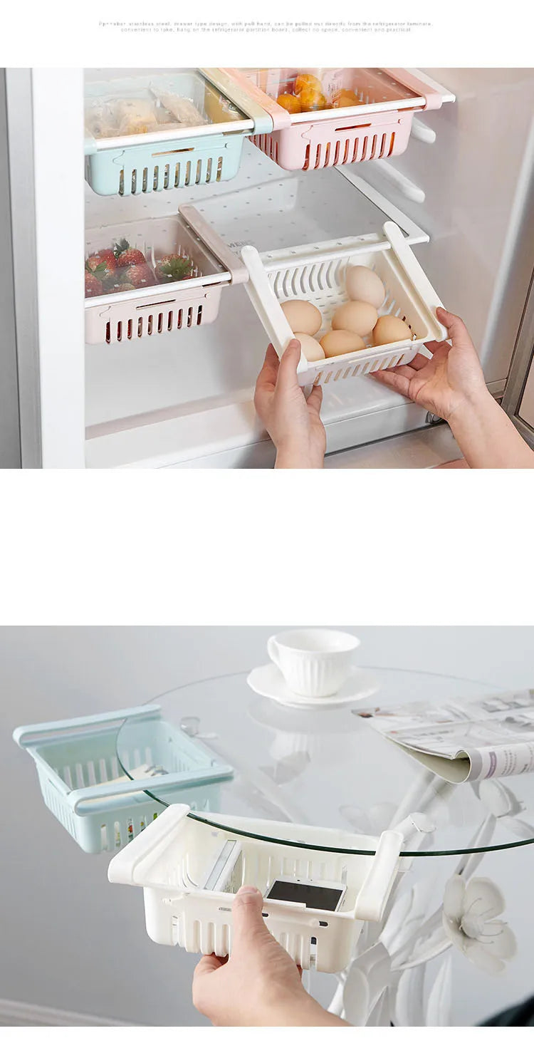 Adjustable Kitchen Fridge Storage Rack