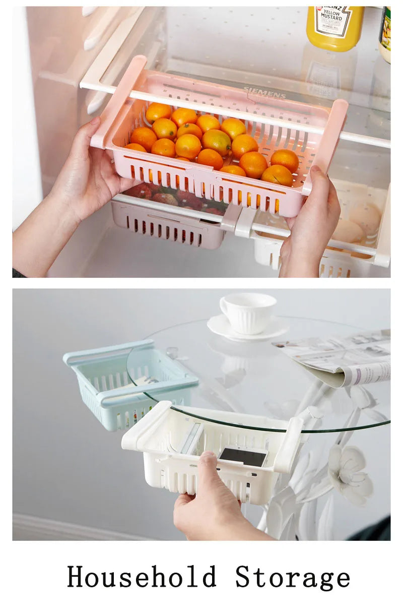 Adjustable Kitchen Fridge Storage Rack