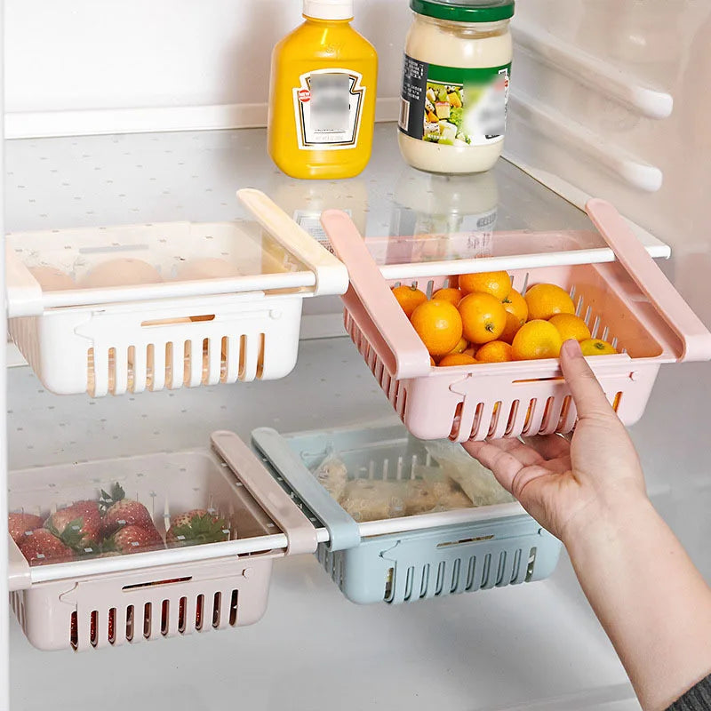 Adjustable Kitchen Fridge Storage Rack