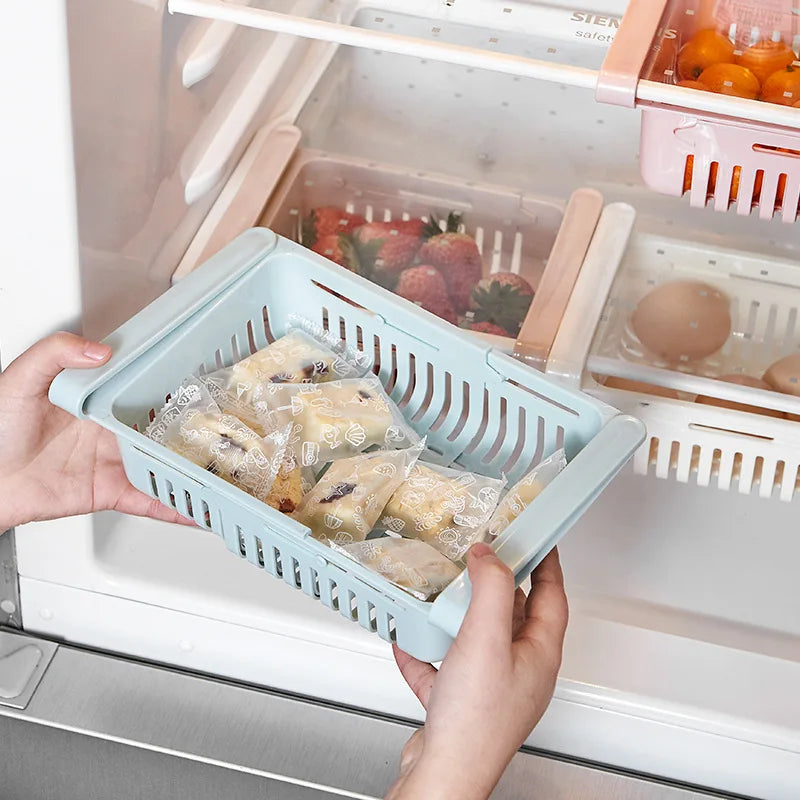 Adjustable Kitchen Fridge Storage Rack