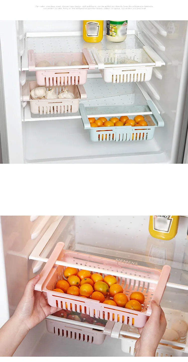 Adjustable Kitchen Fridge Storage Rack