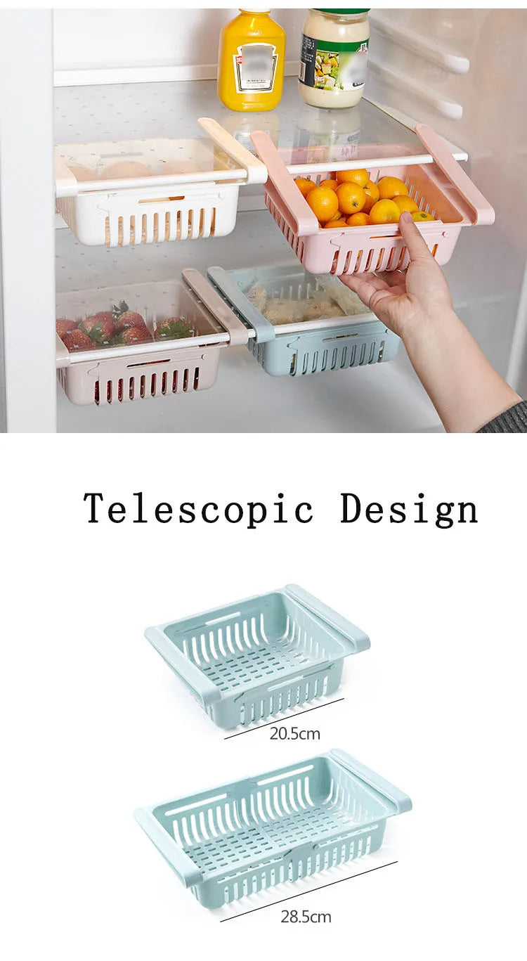 Adjustable Kitchen Fridge Storage Rack