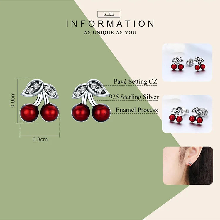 Cherry Stud Earrings For Women