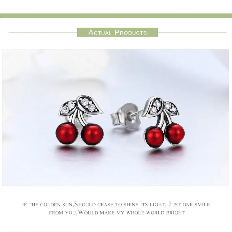 Cherry Stud Earrings For Women