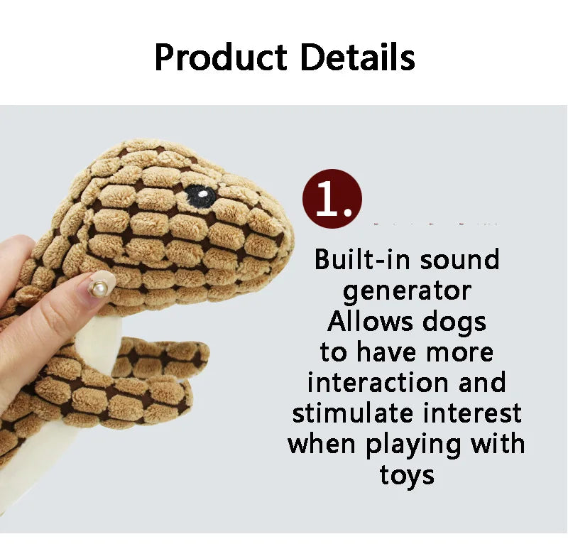 Dinosaur Chew Toy for Dogs & Cats – Corn Wool Training Toy for Small Pets