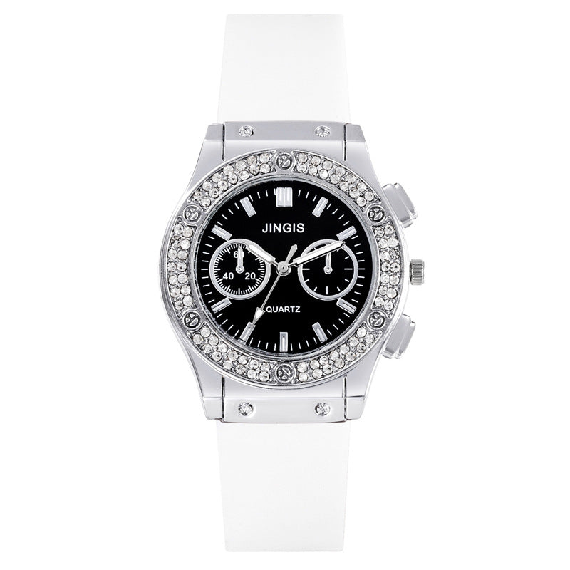 All-match Business Diamond Silicone Band Watch