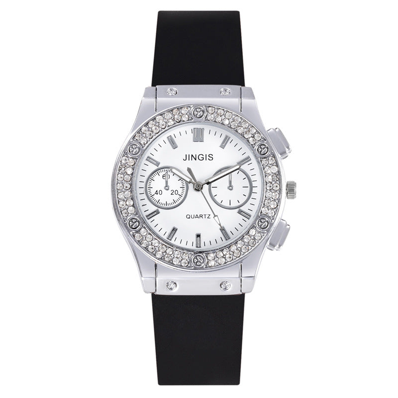 All-match Business Diamond Silicone Band Watch