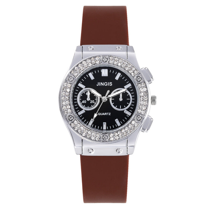 All-match Business Diamond Silicone Band Watch