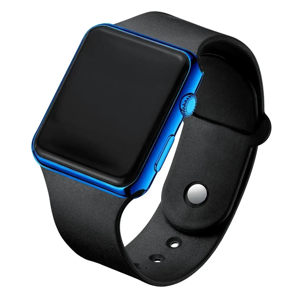 Unisex Digital Square LED Watch – Silicone Band Sport Wristwatch