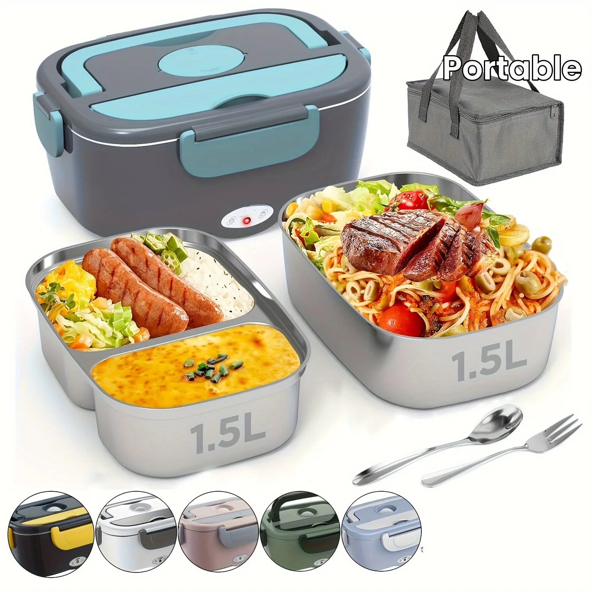 HOMEFISH 1.5L Electric Lunch Box – Portable Food Warmer