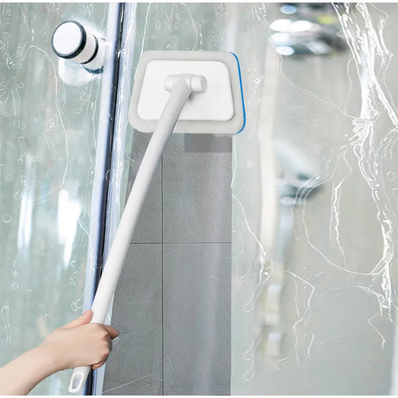 Multifunctional Bathroom Wall & Floor Brush – Long Handle Removable Sponge