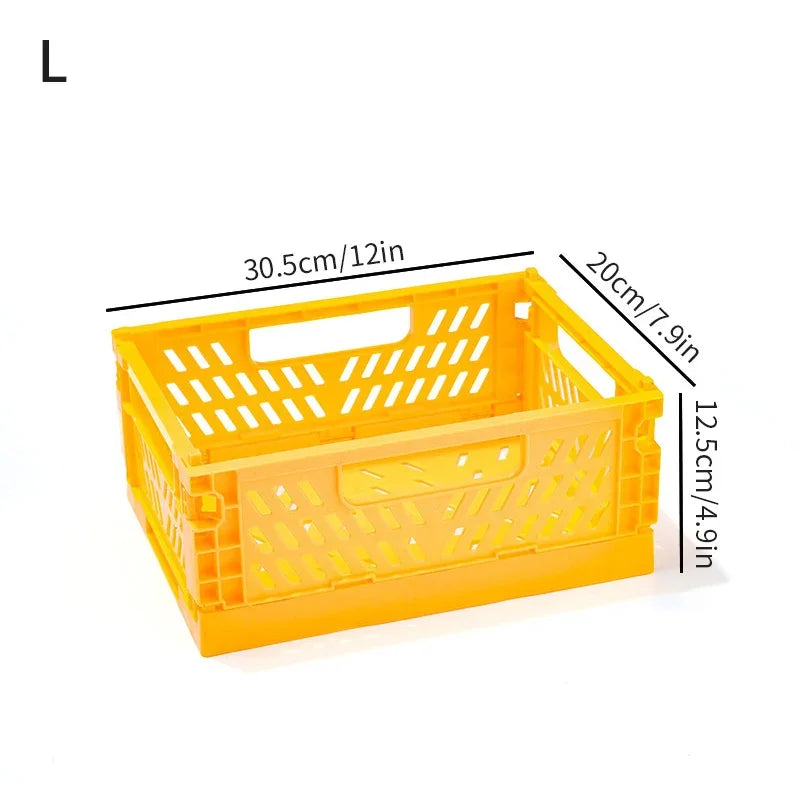 Household Plastic Foldable Storage Basket