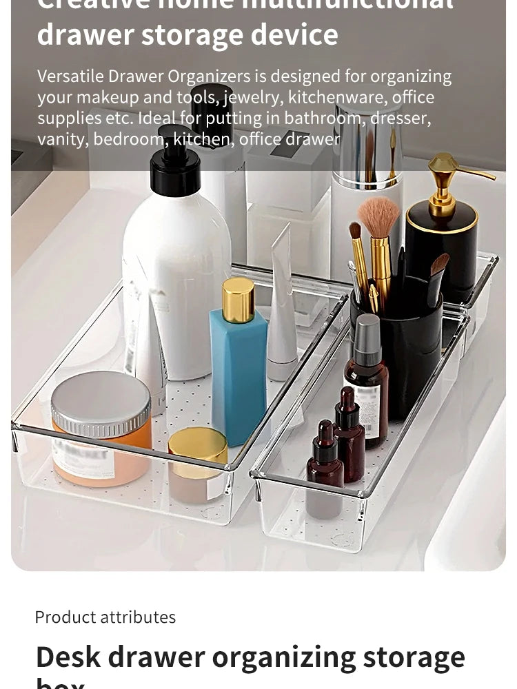 Drawer Organizers Set Clear Plastic