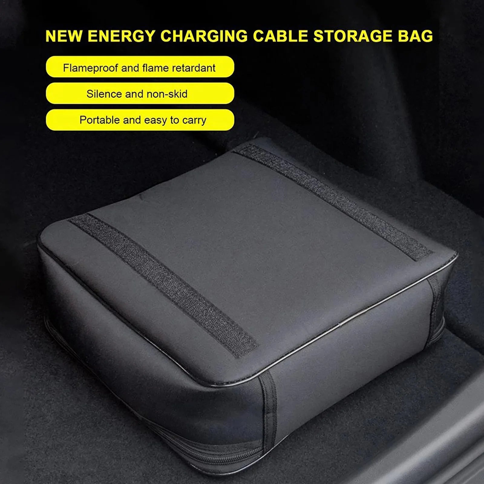 EV Car Charging Cable Storage Bag – Waterproof & Fire-Retardant Charger Container