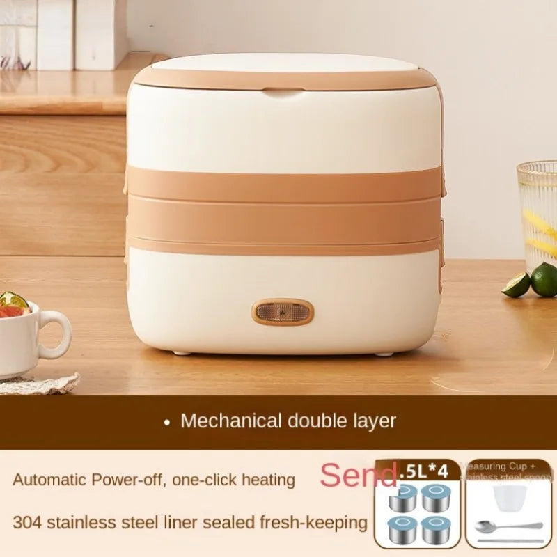 220V Electric Lunch Box – Portable Multi-Cooker & Rice Cooker for Home