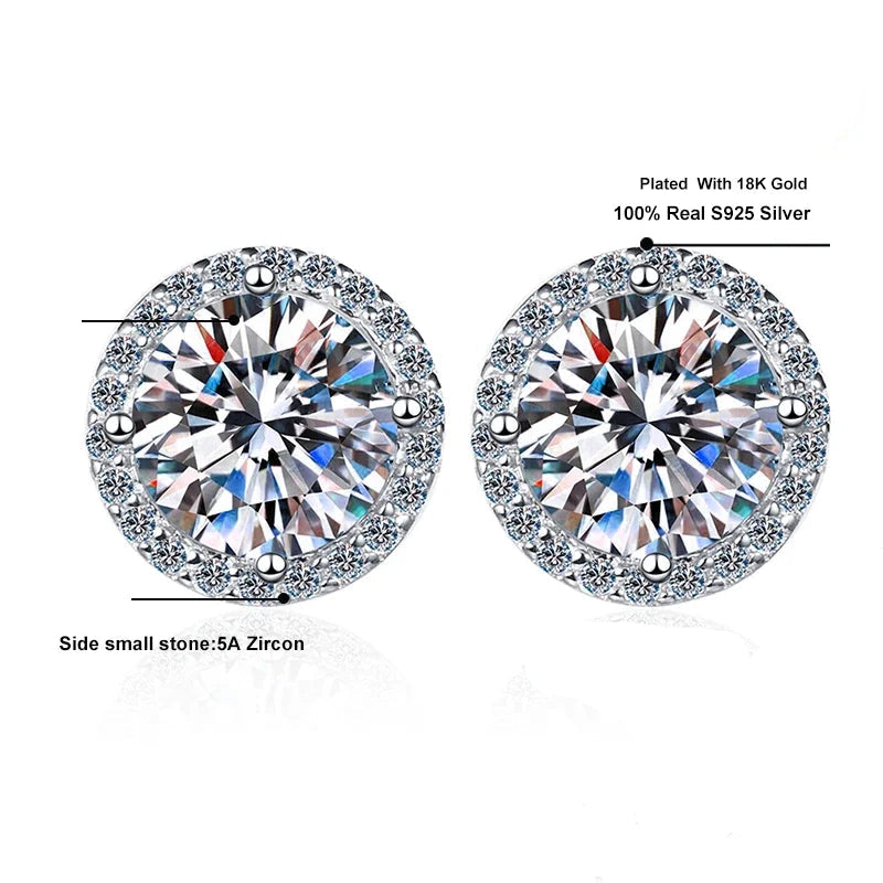 NeeTim Moissanite Stud Earrings for Women