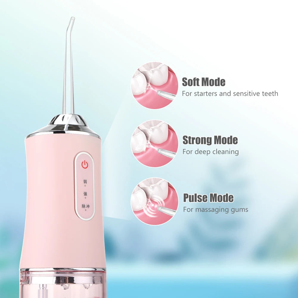 Portable Oral Irrigator – USB Rechargeable Water Flosser with 4 Jet Tips