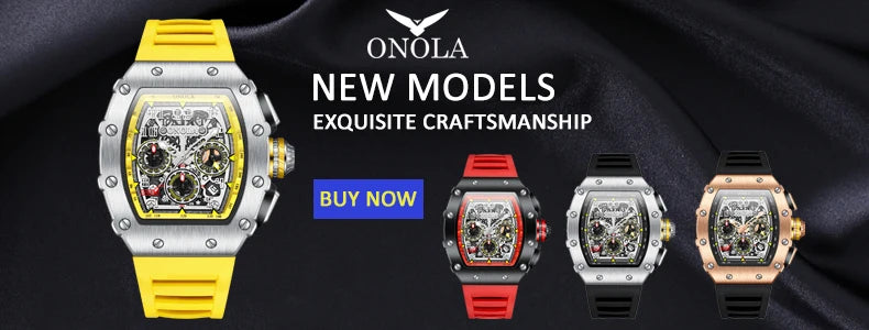 ONOLA Quartz Wristwatch – Men’s Casual Sports Chronograph with Luminous Hands