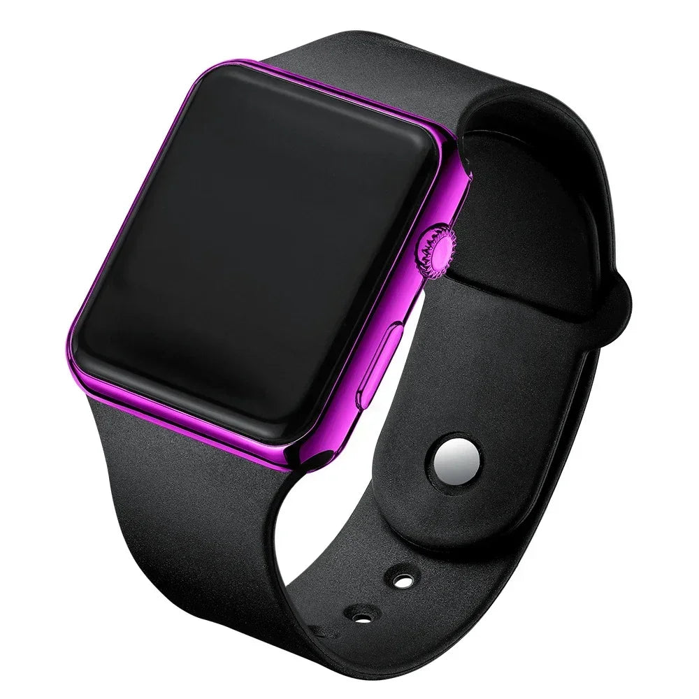 Digital Square LED Watch – Unisex Sport Wristwatch with Silicone Band