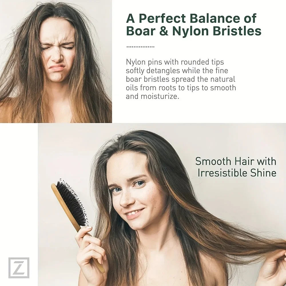 Natural Boar Bristle Hair Brush