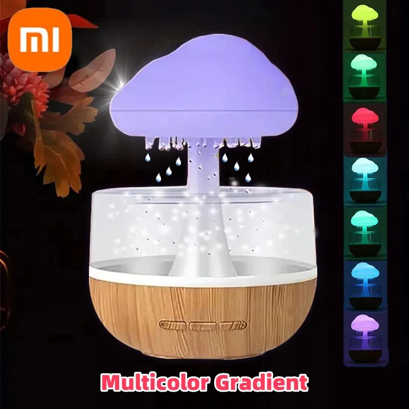 Xiaomi Rain Cloud Humidifier – Colorful Mushroom Night Light & Essential Oil Diffuser