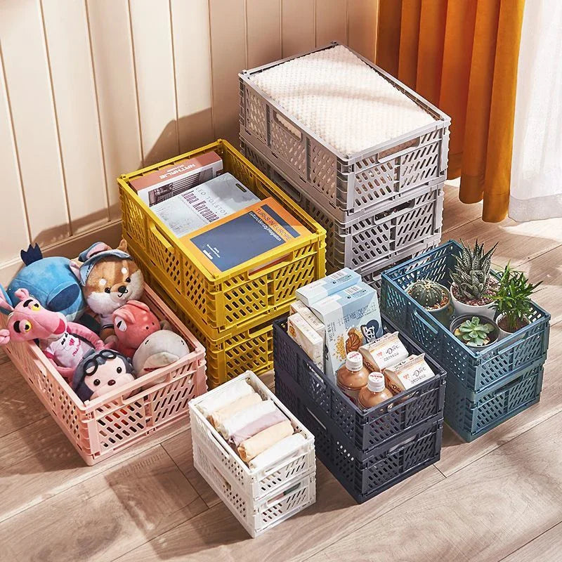 Household Plastic Foldable Storage Basket