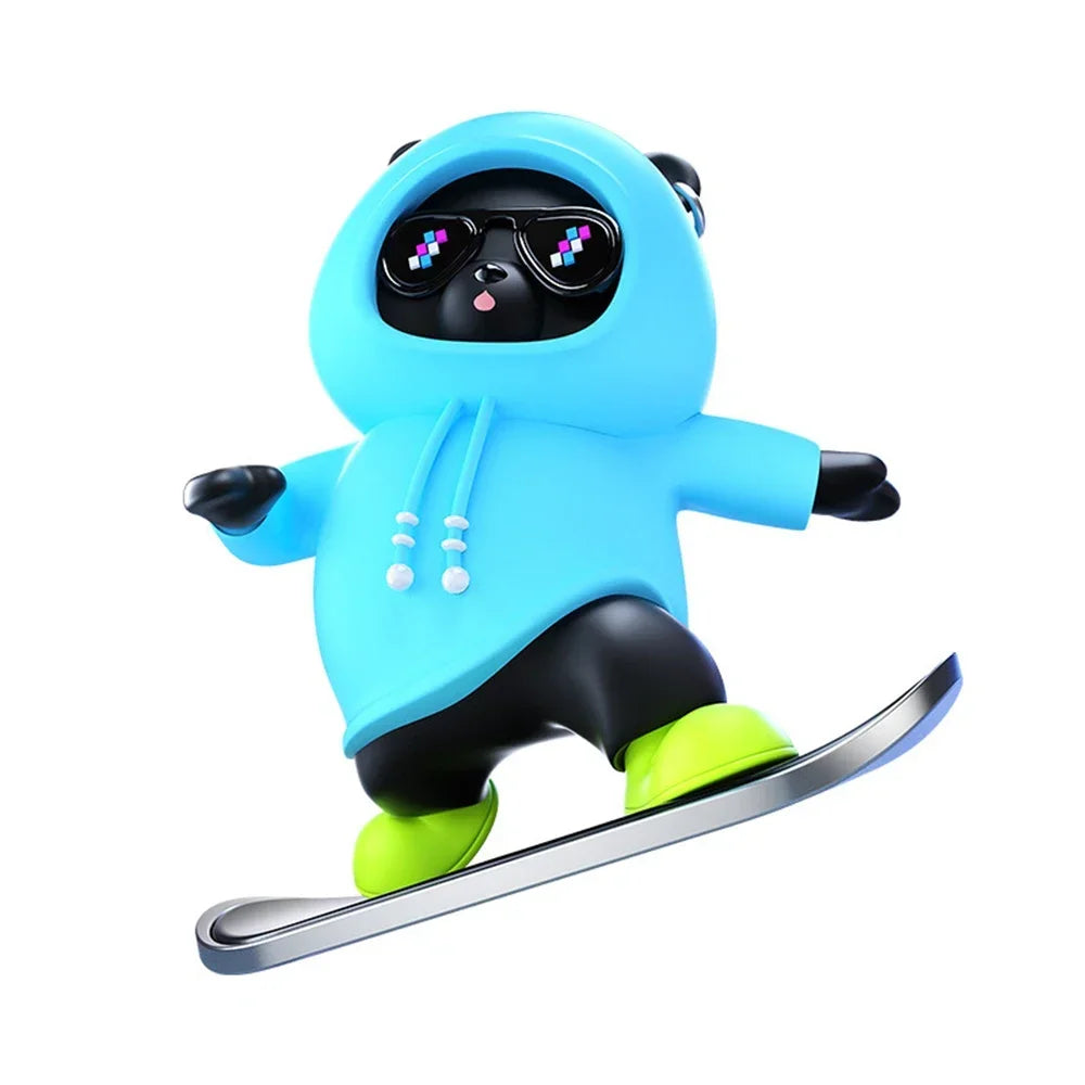 Automatic Sliding Skateboard Bear Car Ornaments