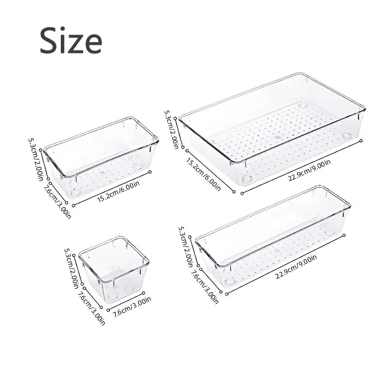 Drawer Organizers Set Clear Plastic