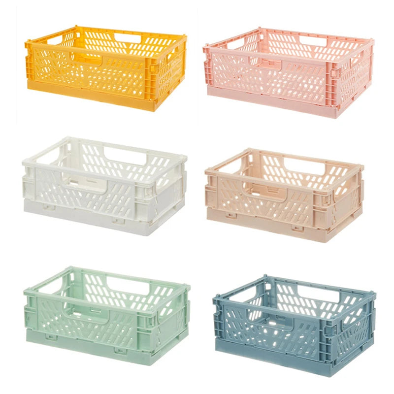 Household Plastic Foldable Storage Basket