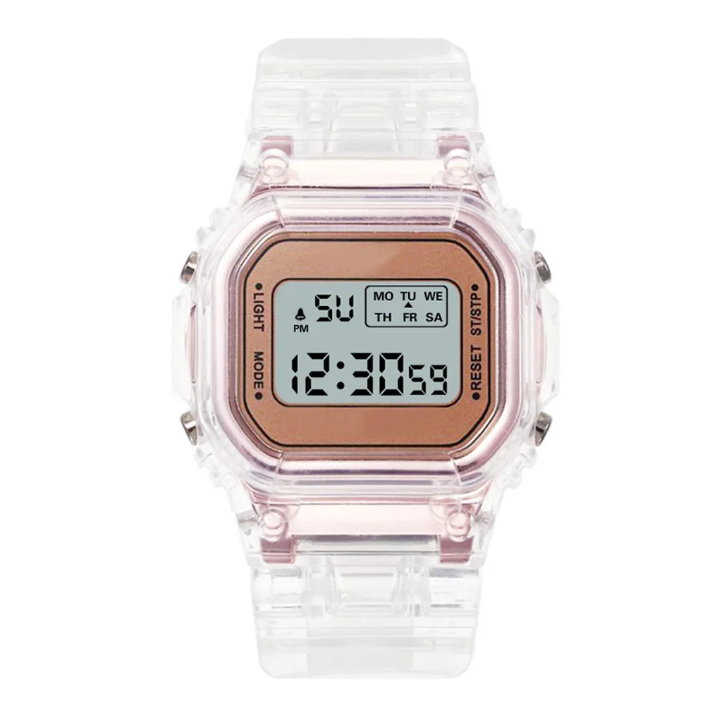 Luxury Stainless Steel Square Watch – Waterproof Digital Sports Wristwatch