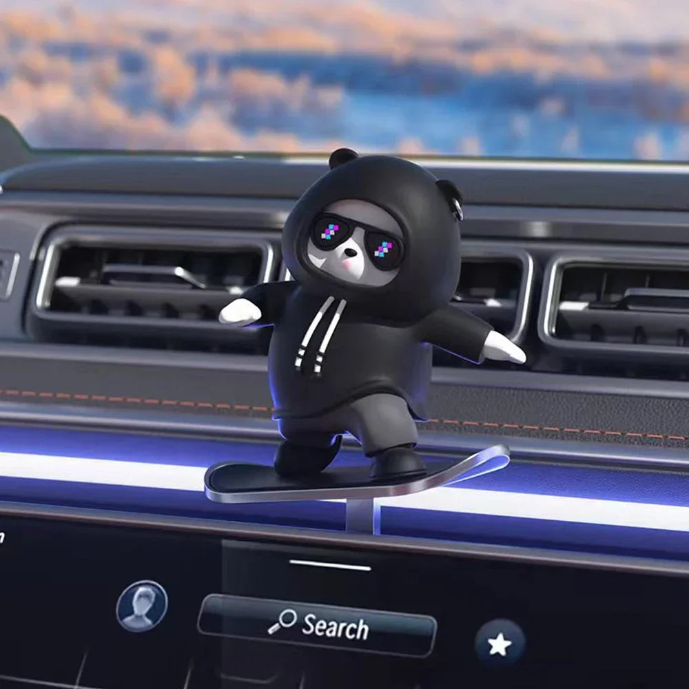 Automatic Sliding Skateboard Bear Car Ornaments