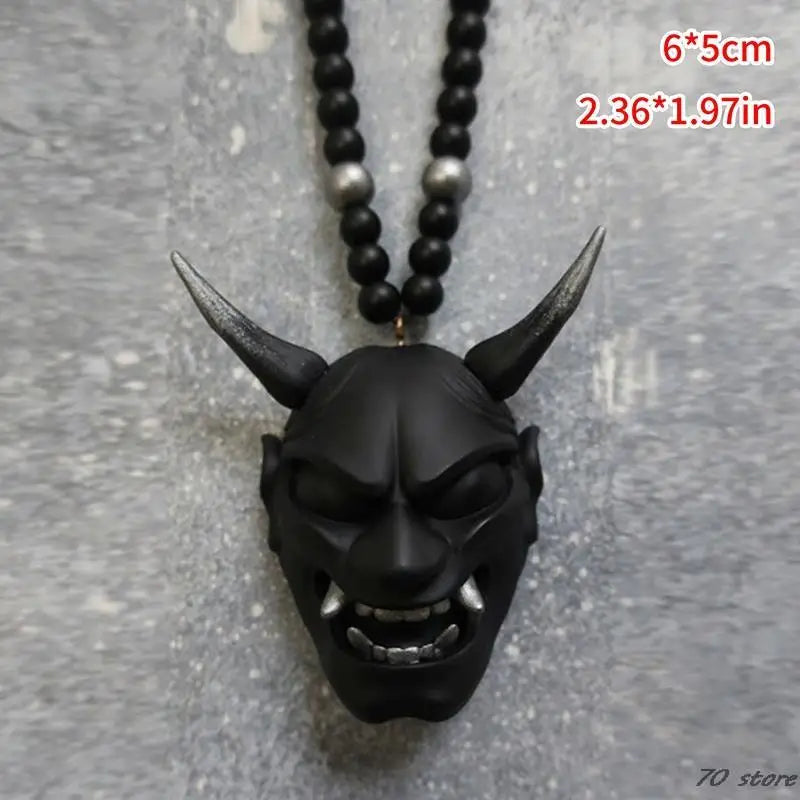 Japanese Oni Samurai Helmet Pendant – Kabuto Mask Rearview Mirror Accessory