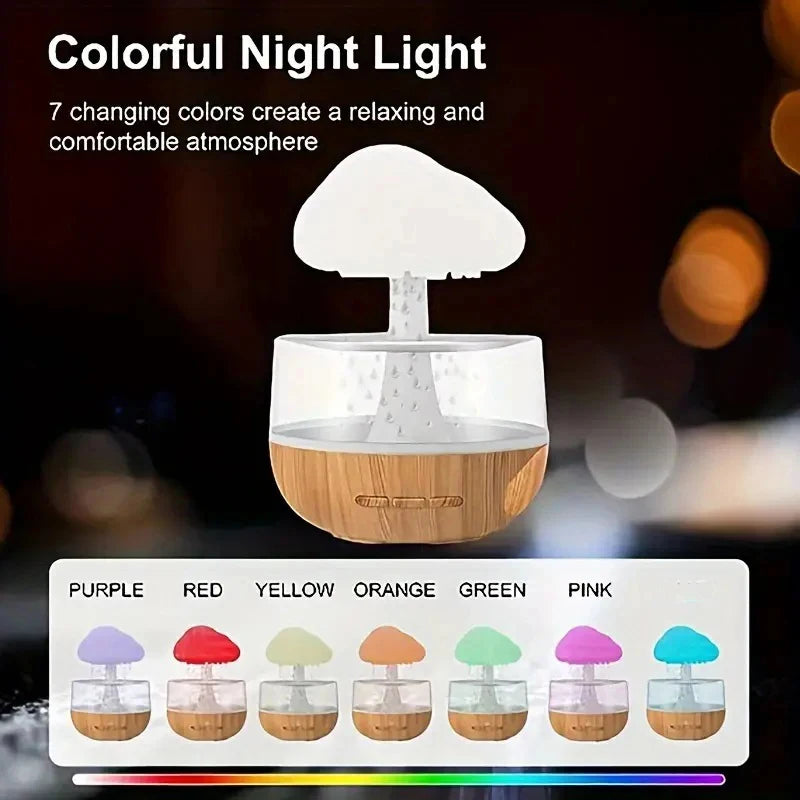 Xiaomi Rain Cloud Humidifier – Colorful Mushroom Night Light & Essential Oil Diffuser