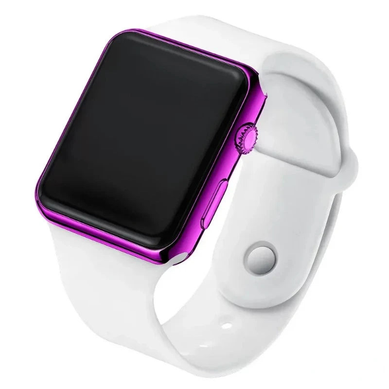 Unisex Digital LED Watch – Square Silicone Sport Wristwatch