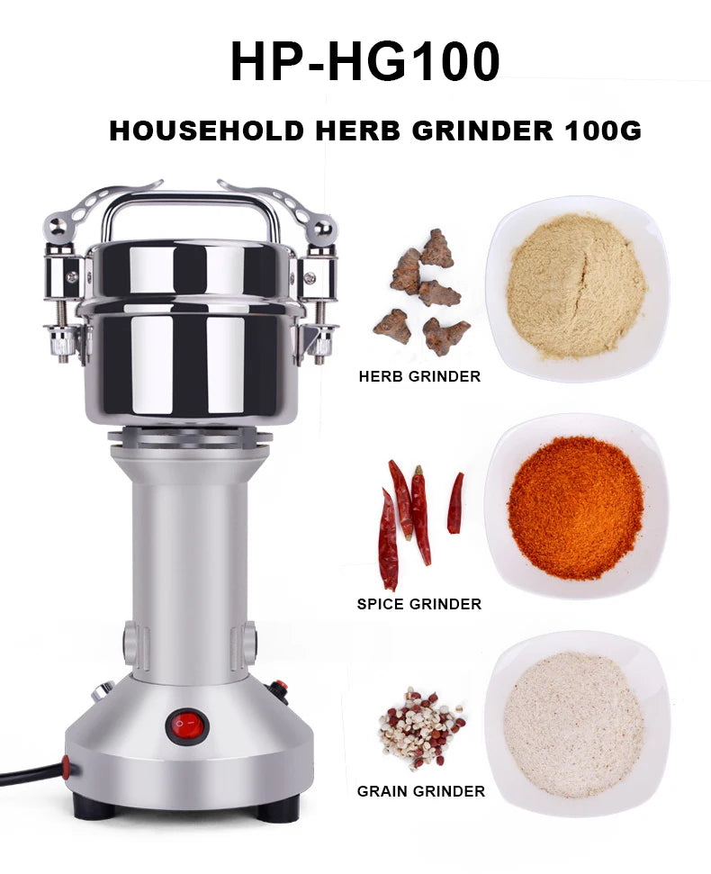 100G Electric Grain Grinder – Herb, Corn, Spice & Nut Milling Machine