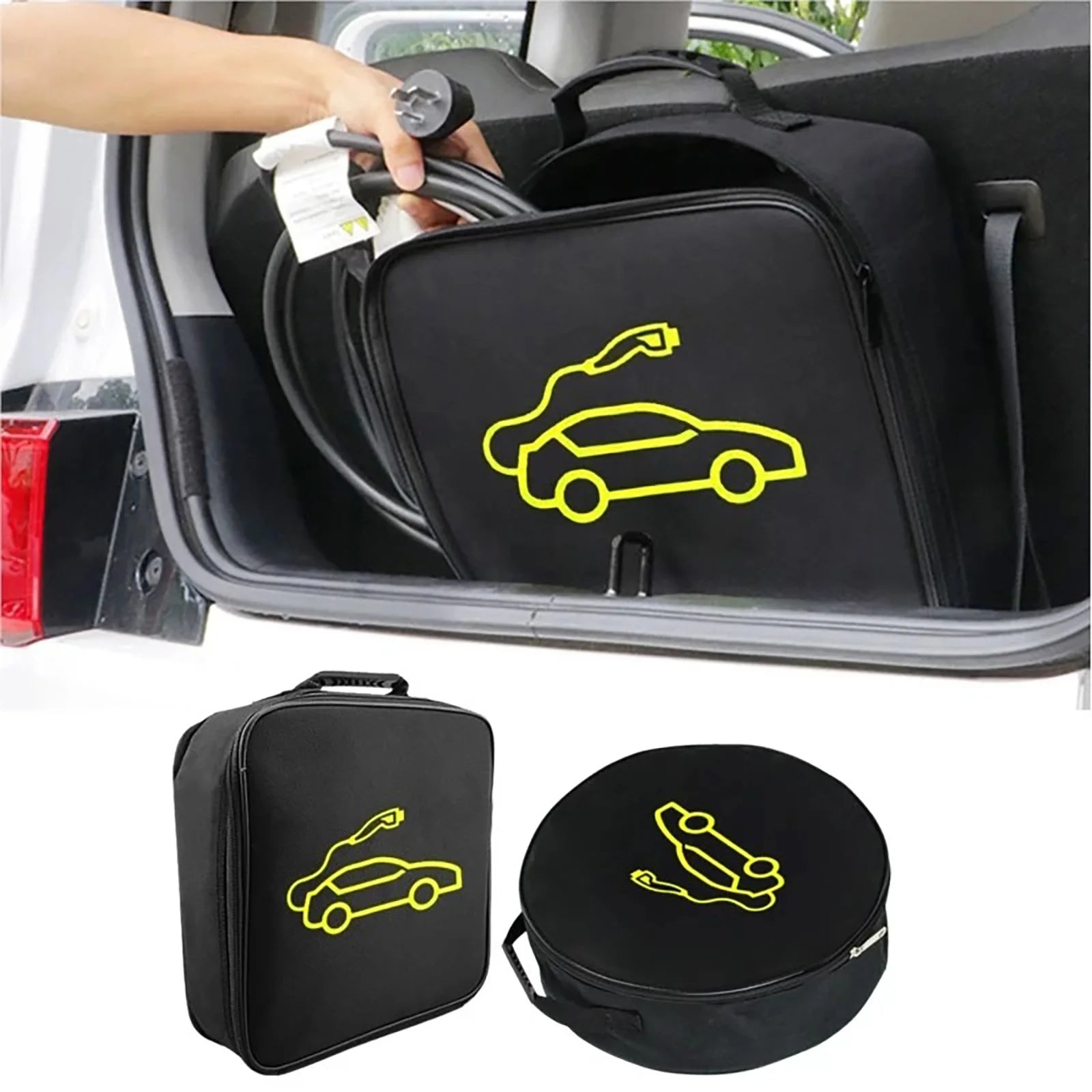 EV Car Charging Cable Storage Bag – Waterproof & Fire-Retardant Charger Container