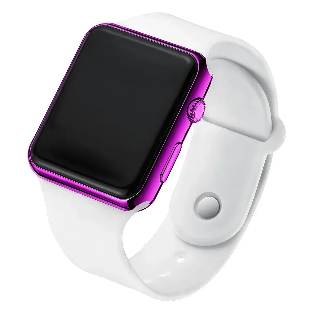 Unisex Digital LED Watch – Square Silicone Sport Wristwatch