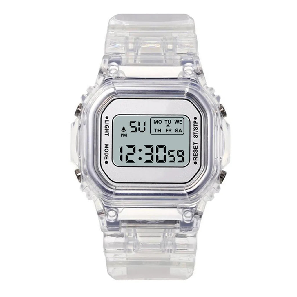 Luxury Stainless Steel Square Watch – Waterproof Digital Sports Wristwatch