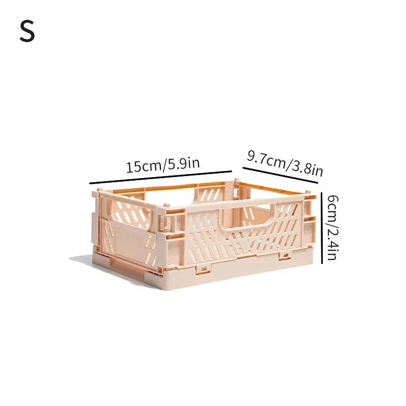 Household Plastic Foldable Storage Basket