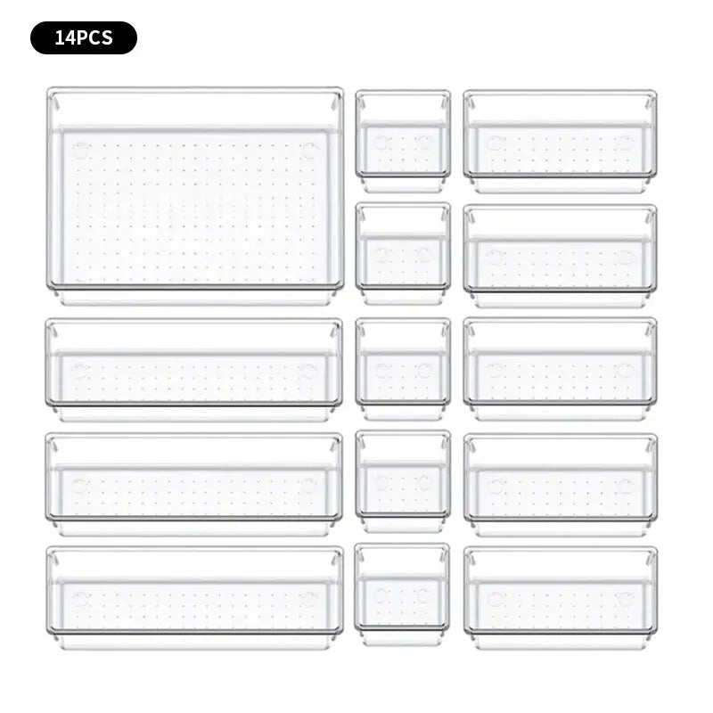 Drawer Organizers Set Clear Plastic