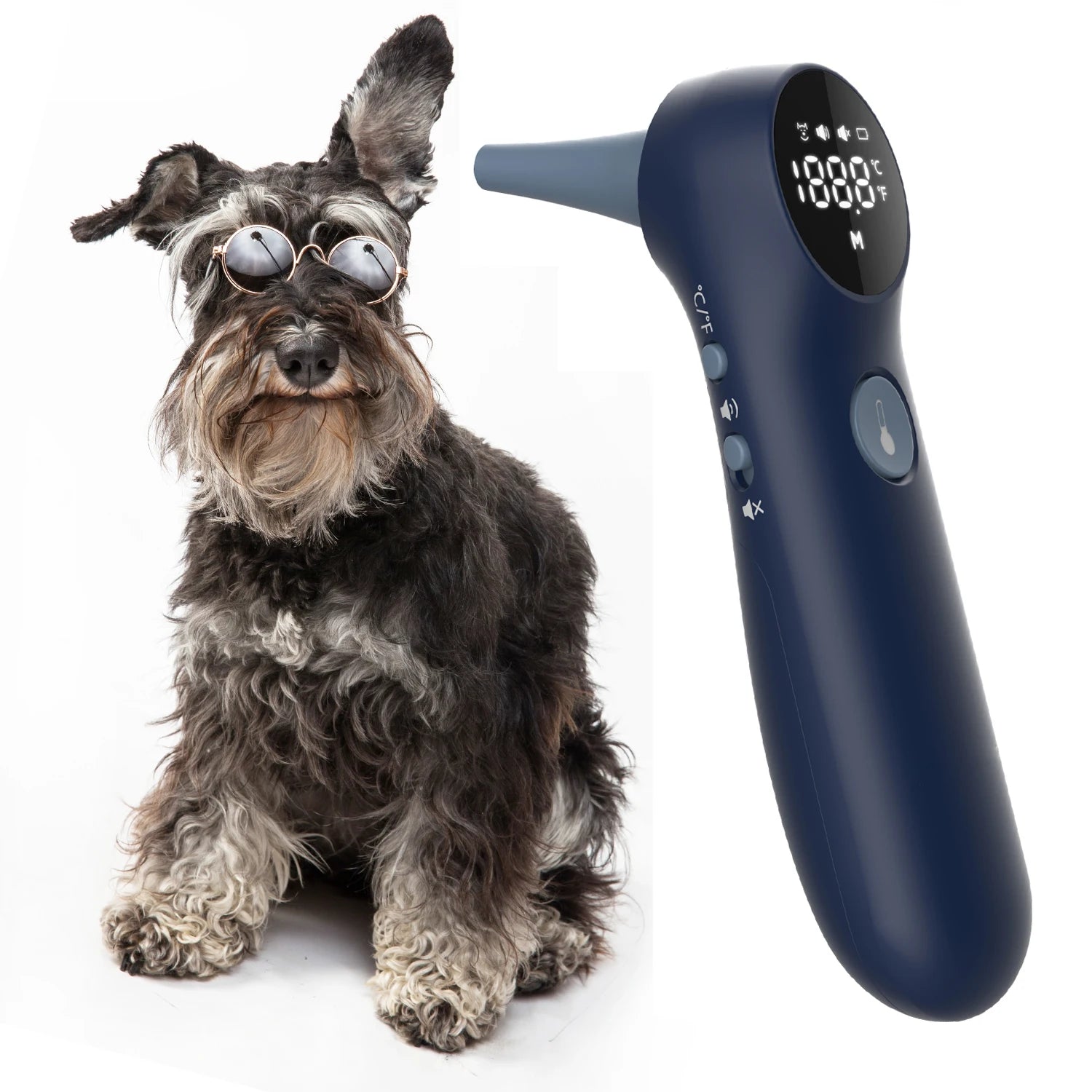 Pet Ear Thermometer for Dogs & Cats – Includes 20 Swabs for Livestock & Pets